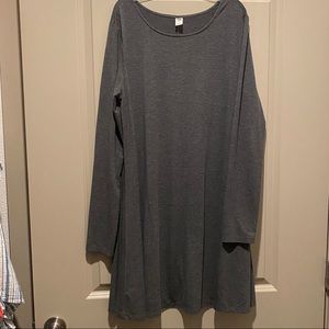 Grey long sleeve T-shirt dress